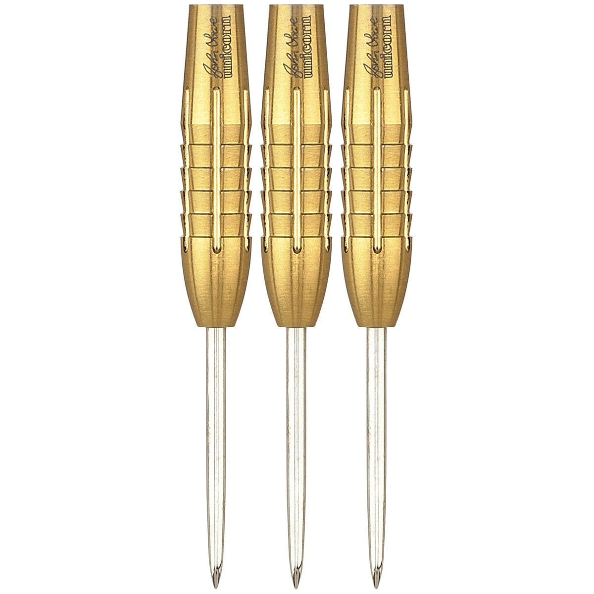 John Lowe Phase 2 Gold Shark Grip Purist 90% Tungsten Steel Tip Darts by Unicorn