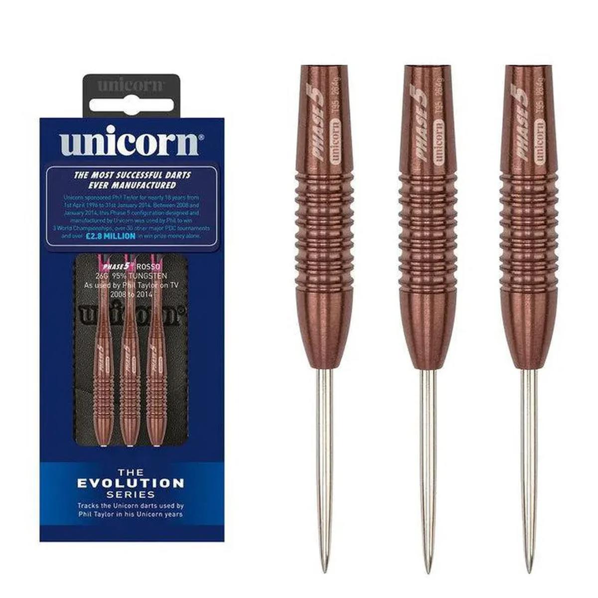 Unicorn Phase 5 Rosso 95% Tungsten Steel Tip Darts– Rebel Darts