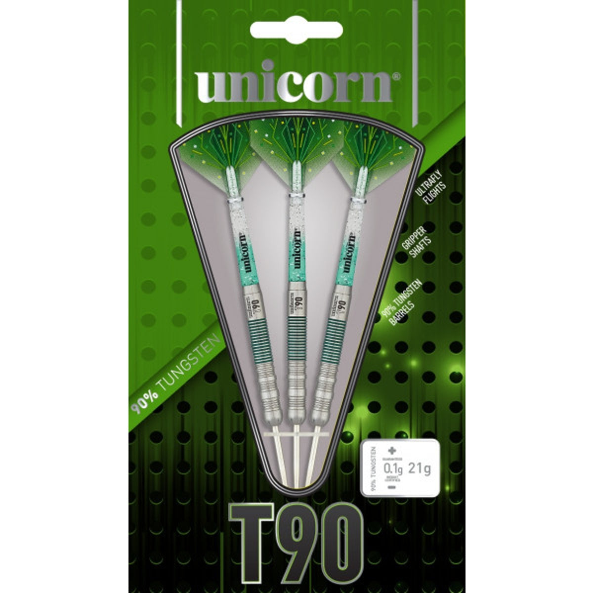 Unicorn T90 Type 2 Core XL Green 90% Tungsten Steel Tip Darts
