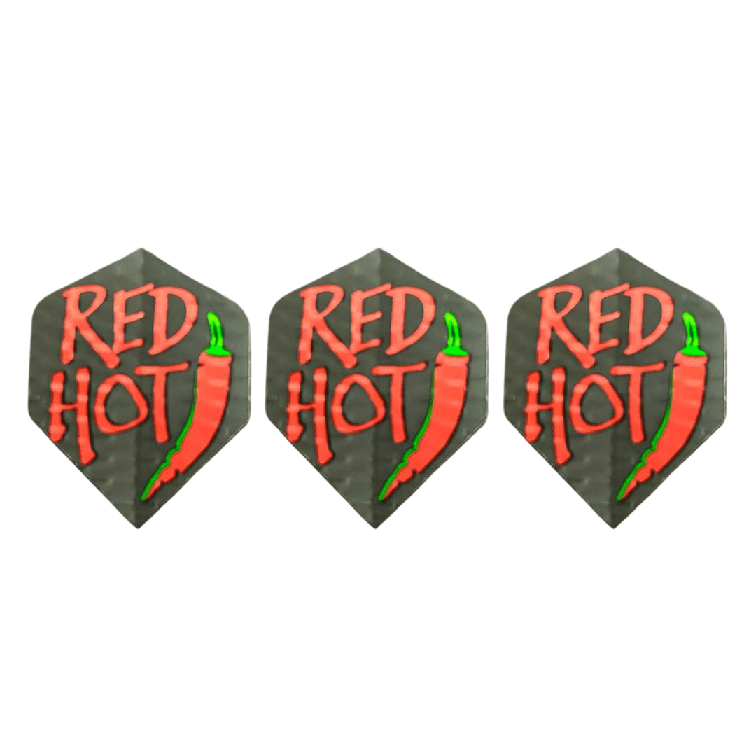 Unicorn Specialist Super Wave Ribbed Red Hot Chilli Metallic Dart Flights, No 2 Shape
