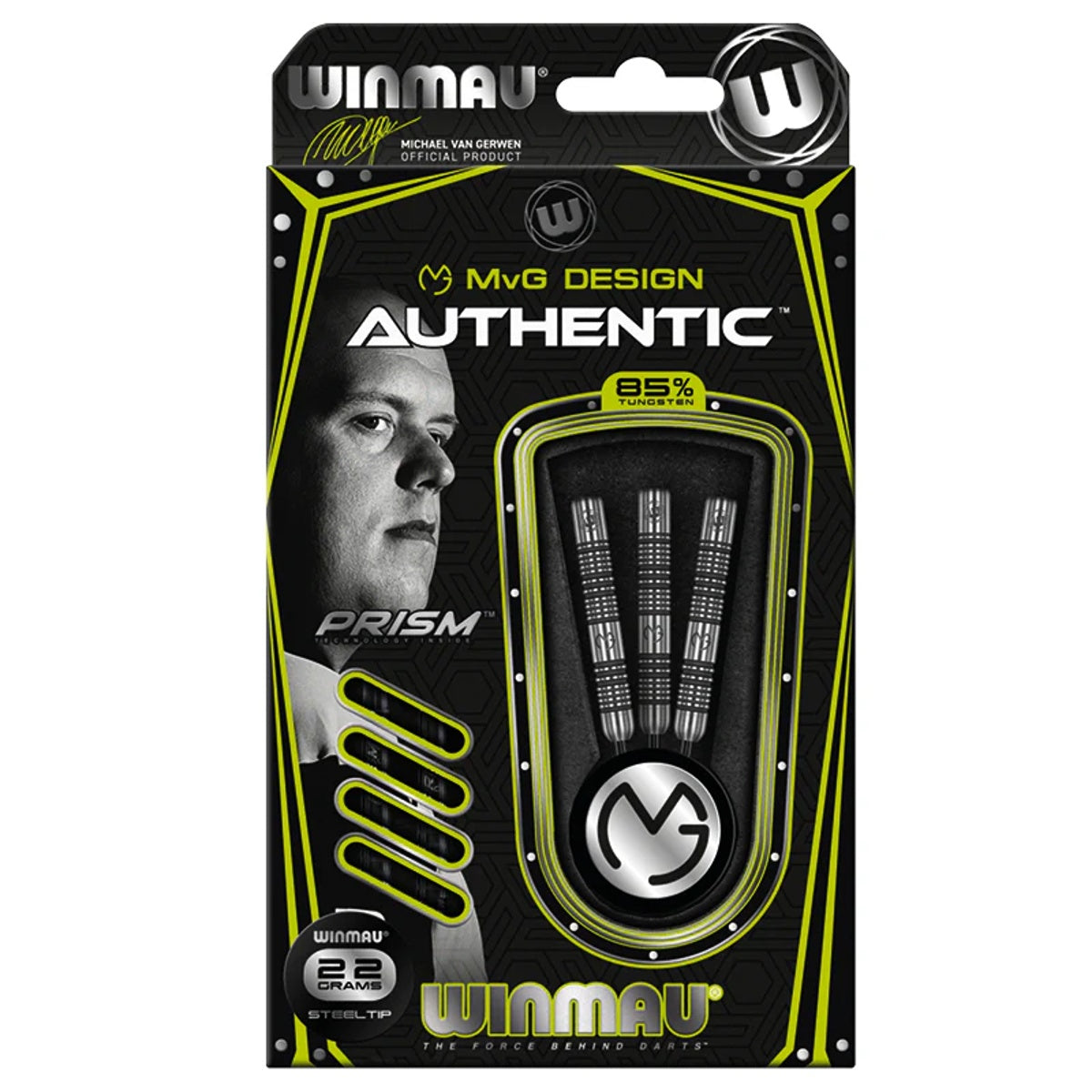 Michael Van Gerwen MVG Authentic 85% Tungsten Steel Tip Darts by Winmau