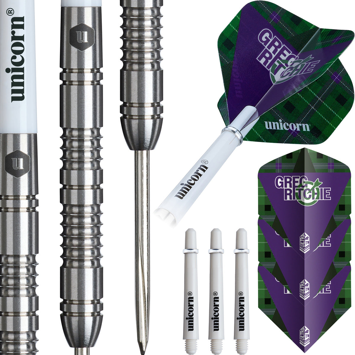 Unicorn Greg Ritchie 95% Tungsten Steel Tip Darts
