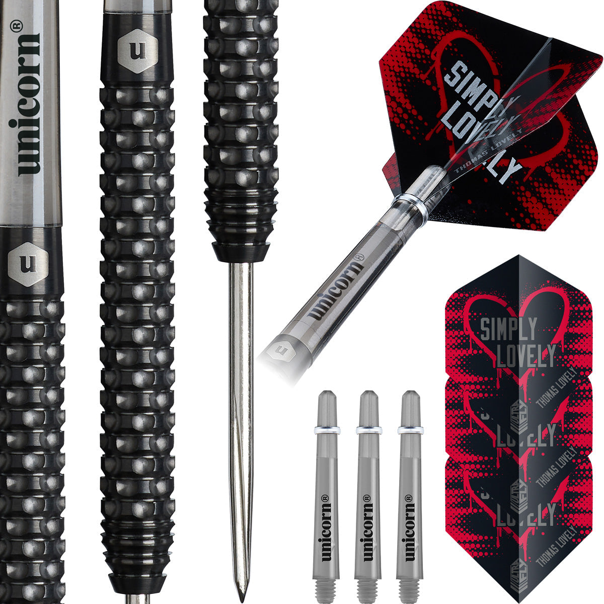 Unicorn Thomas Lovely 90% Tungsten Steel Tip Darts