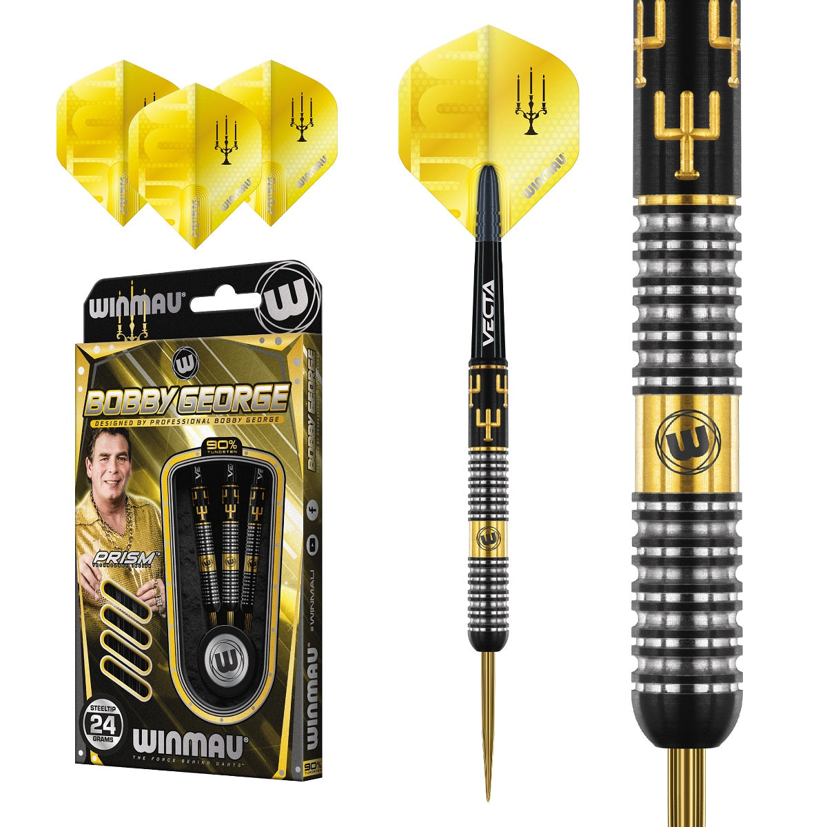 Bobby George 90% Tungsten Steel Tip Darts by Winmau