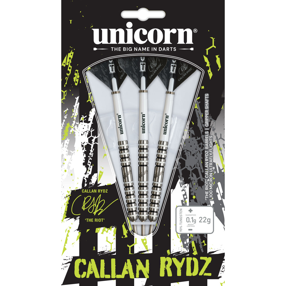Unicorn Callan Rydz The Riot Phase 2 90% Tungsten Steel Tip Darts