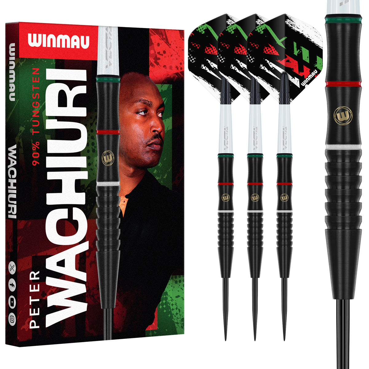 Winmau Peter Wachiuri 90% Tungsten Steel Tip Darts