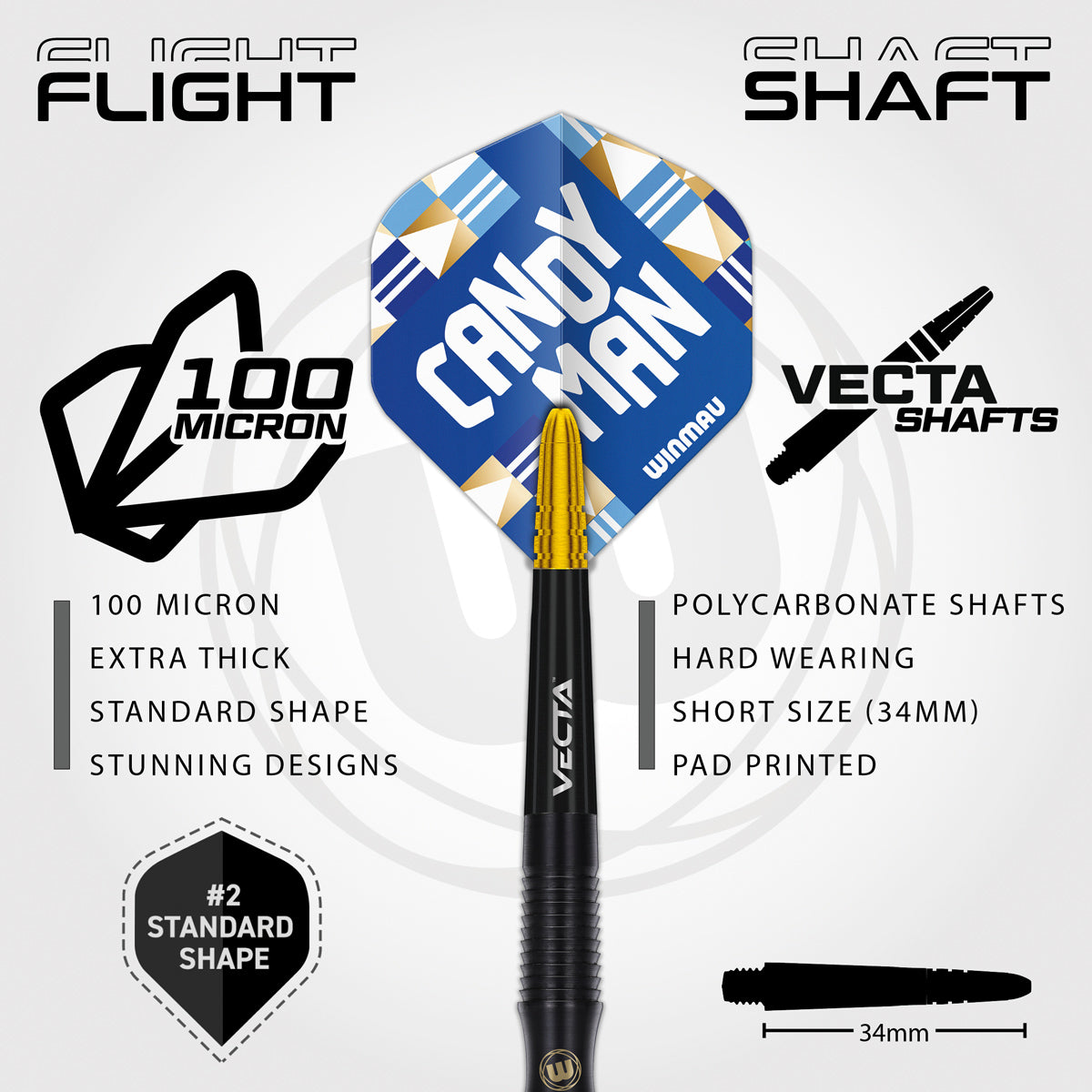 Winmau Rashad Sweeting 90% Tungsten Steel Tip Darts