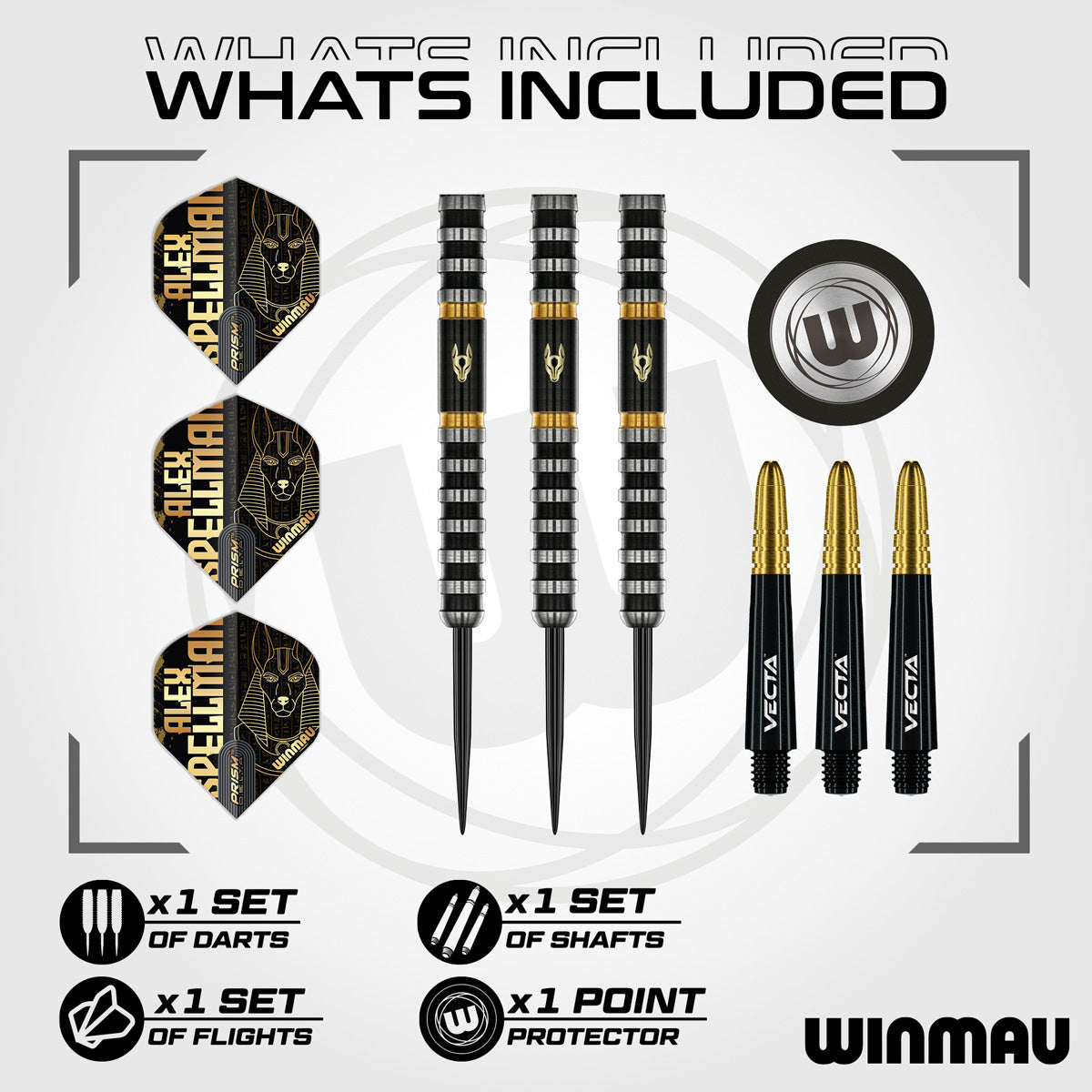Winmau Alex Spellman 90% Tungsten Steel Tip Darts