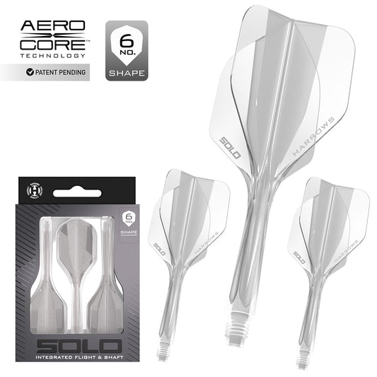 Harrows Solo No6 Integrated Flights & Shafts Clear