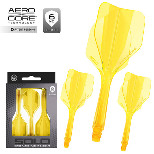 Harrows Solo No6 Integrated Flights & Shafts Yellow
