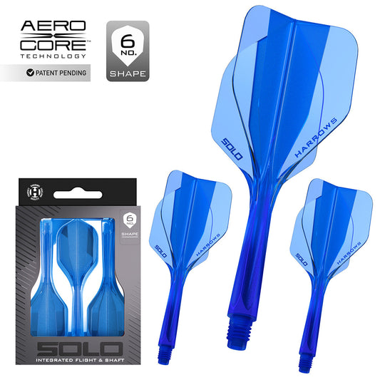 Harrows Solo No6 Integrated Flights & Shafts Blue