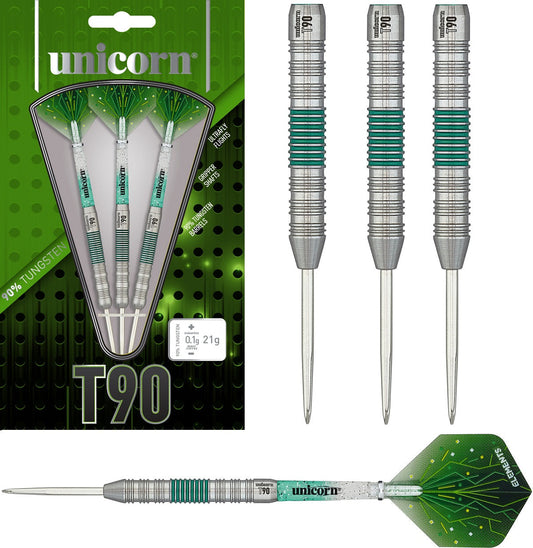 Unicorn T90 Type 2 Core XL Green 90% Tungsten Steel Tip Darts
