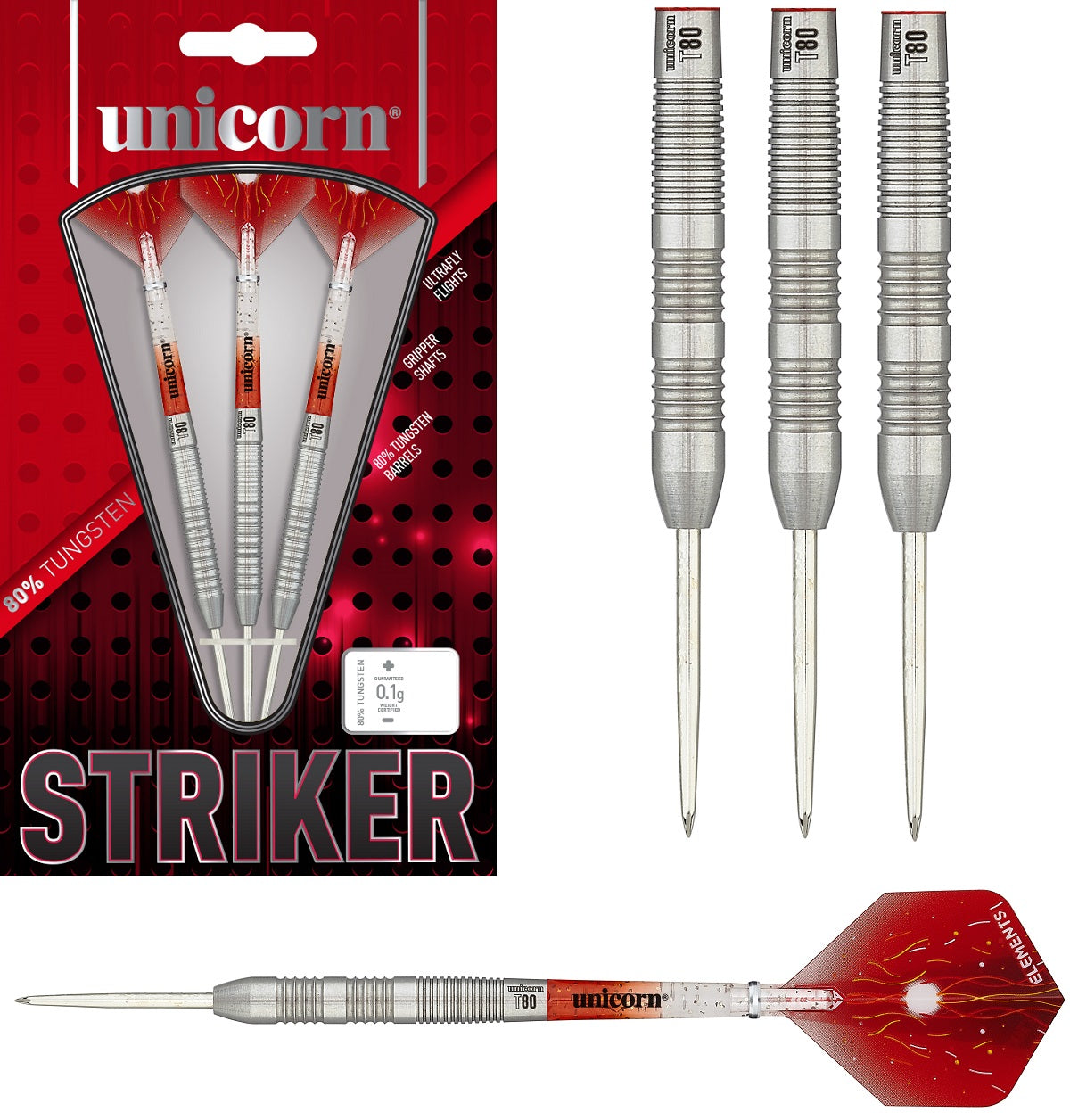 Unicorn Striker Type 3 80% Tungsten Steel Tip Darts