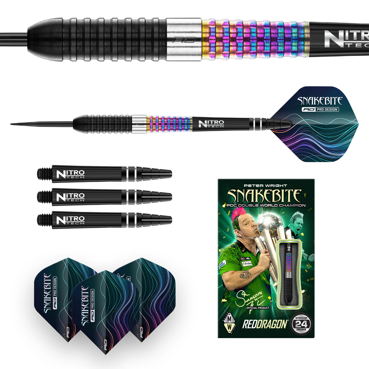 Peter Wright Corra 90% Tungsten Steel Tip Darts by Red Dragon