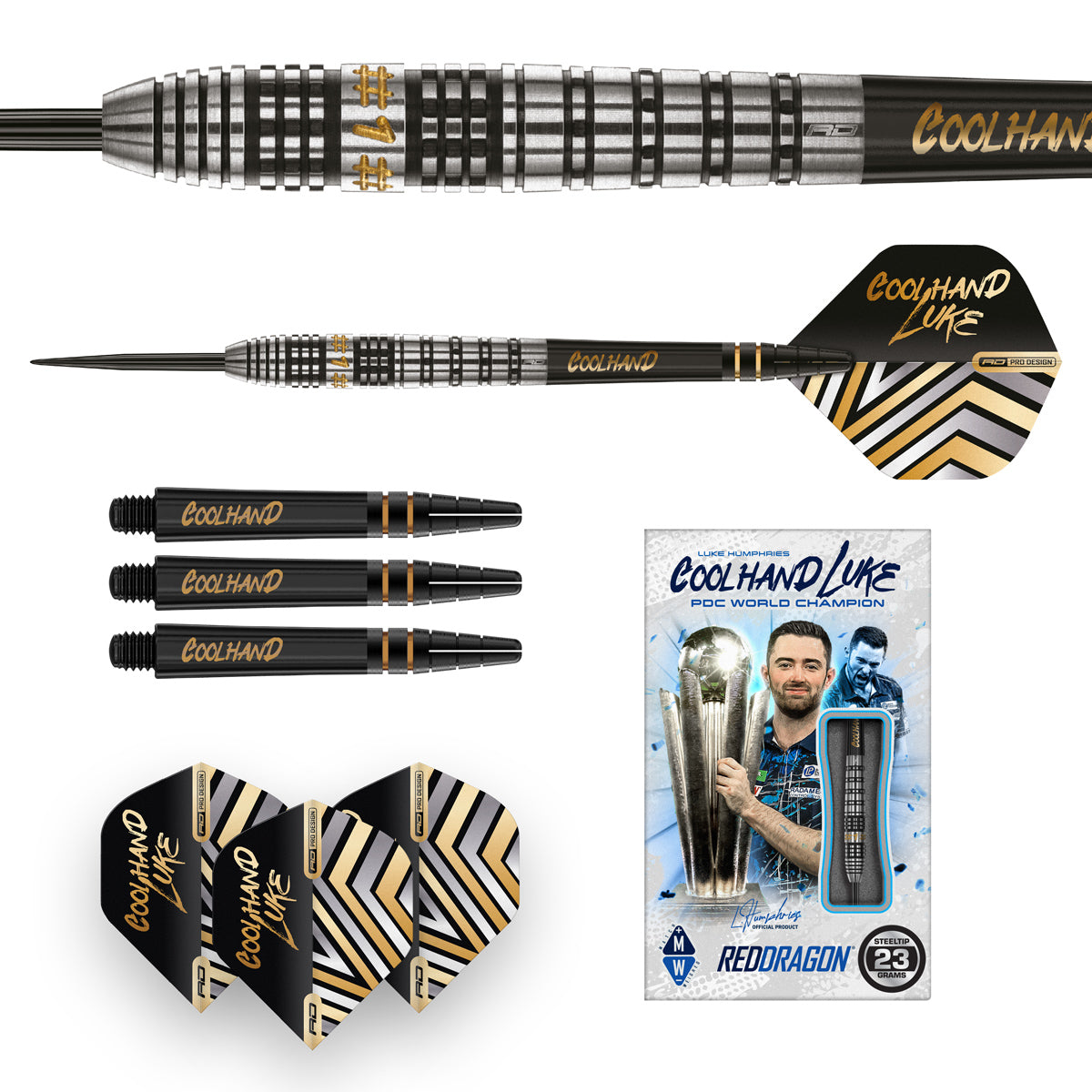 Luke Humphries Prestige 90% Tungsten Steel Tip Darts by Red Dragon