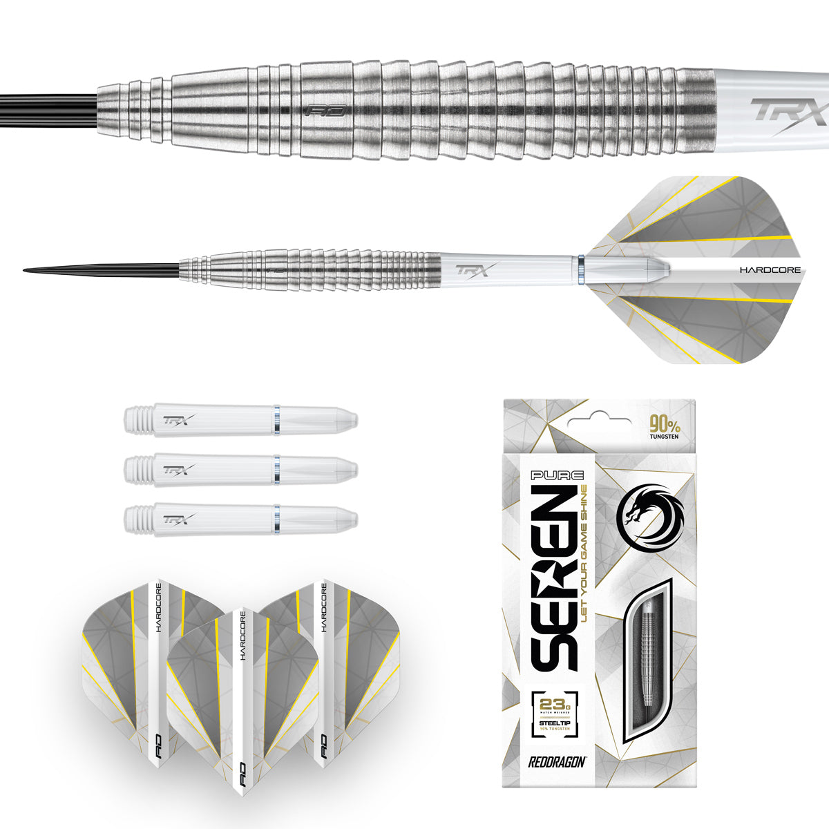 Seren 4 Pure 90% Tungsten Steel Tip Darts by Red Dragon