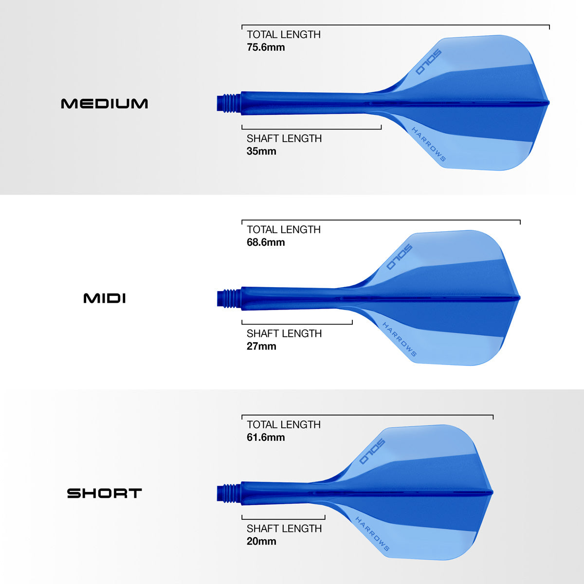 Harrows Solo No6 Integrated Flights & Shafts