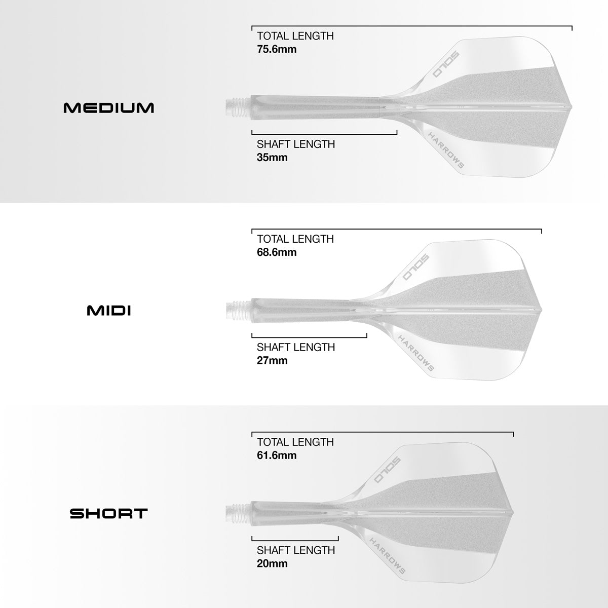 Harrows Solo No6 Integrated Flights & Shafts