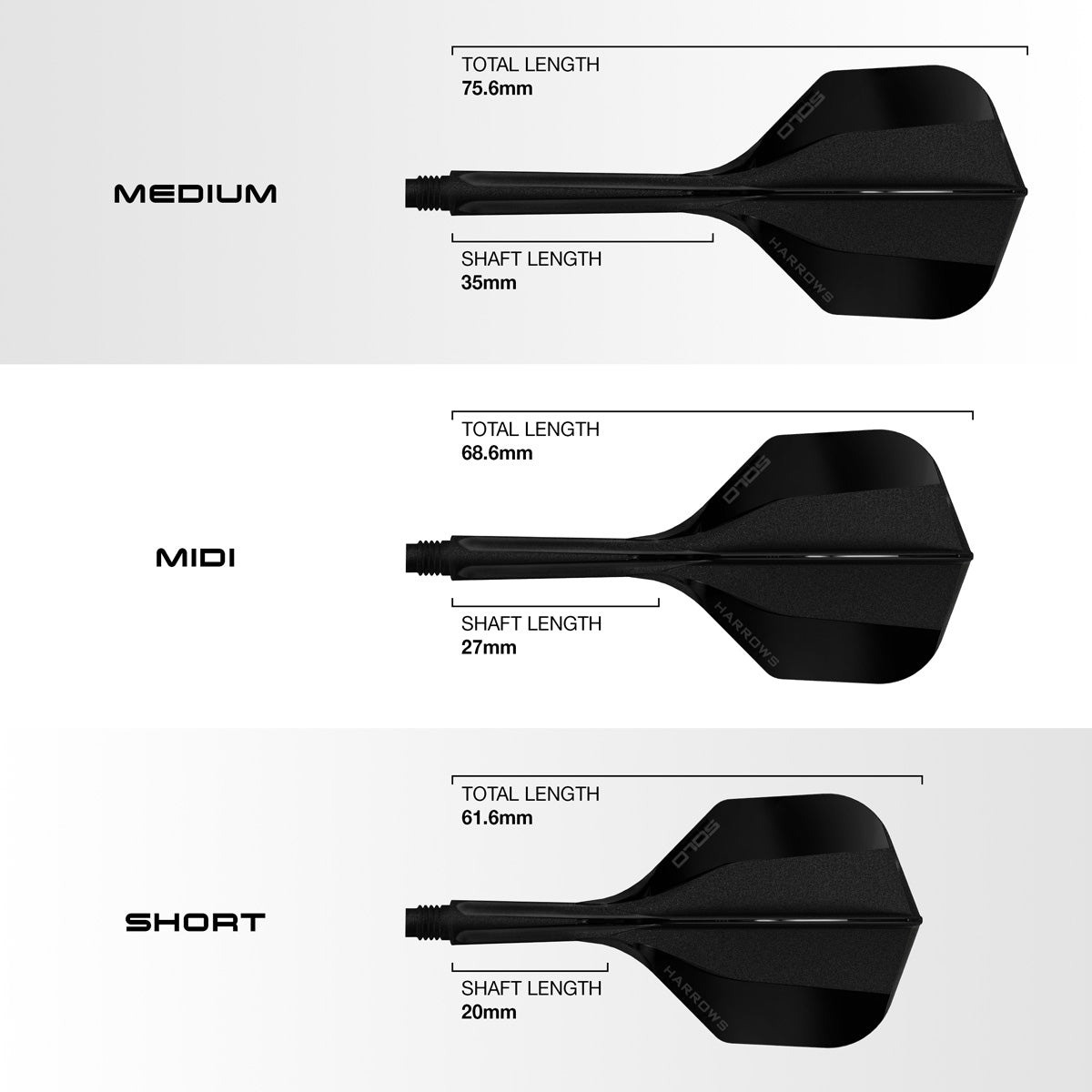 Harrows Solo No6 Integrated Flights & Shafts