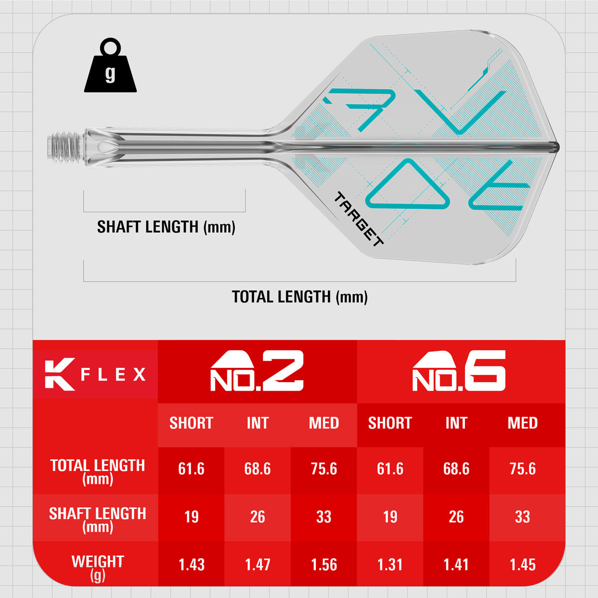 Target K-Flex Rove No6 One Piece Dart Flights