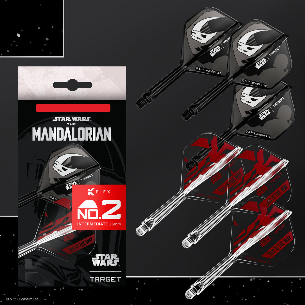 STAR WARS™ | TARGET Mandalorian K-Flex No2 Integrated Flights and Shafts Multipack