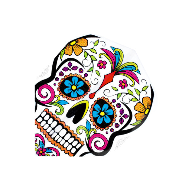 Quadro- Coloured Skull No6 Dart Flights by Harrows