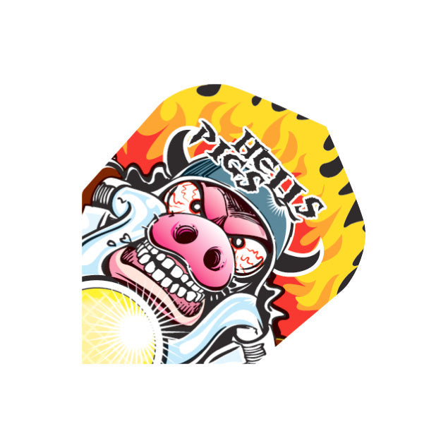 Quadro - Hells Pigs No6 Dart Flights by Harrows