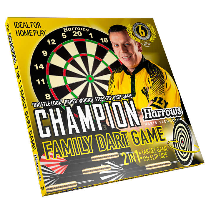 Champion Family Dart Game - Dartboard & 6 Darts