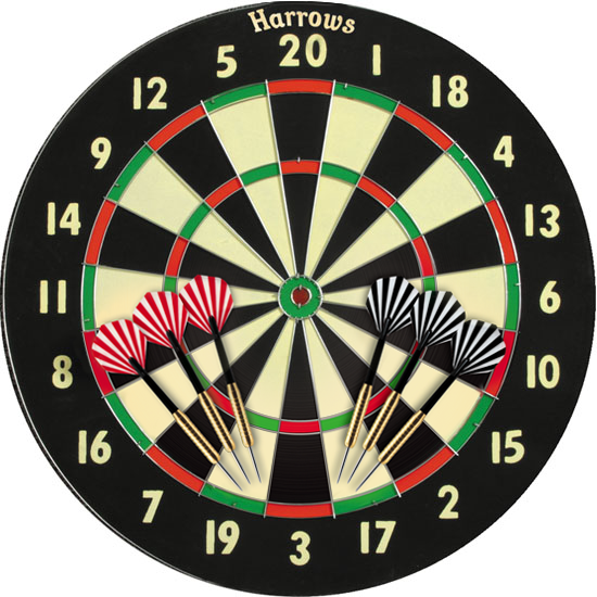 Champion Family Dart Game - Dartboard & 6 Darts