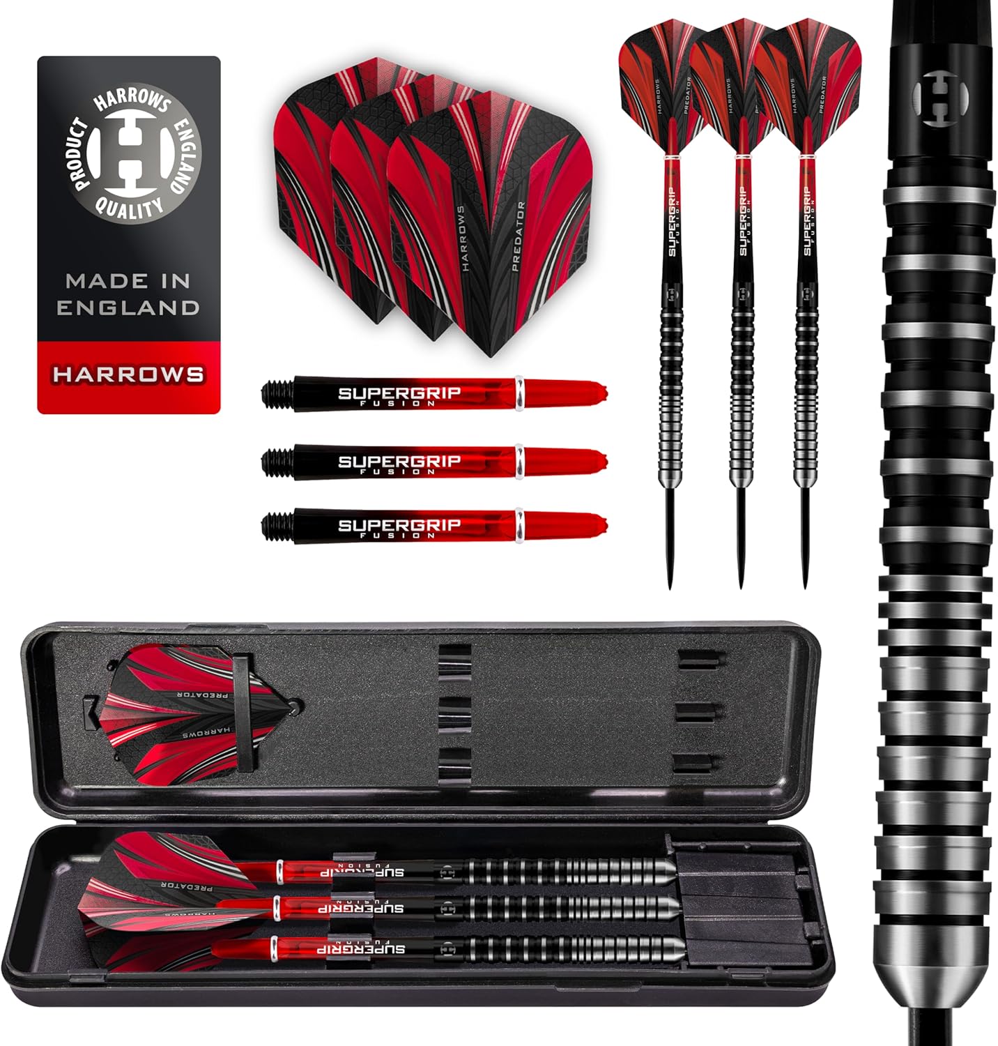 Harrows Darts Predator 90% Tungsten Dart Set with Steel Tip