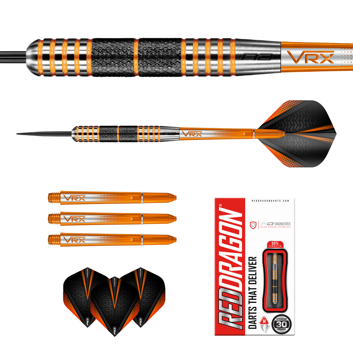 Amberjack 11 90% Tungsten Steel Tip Darts by Red Dragon