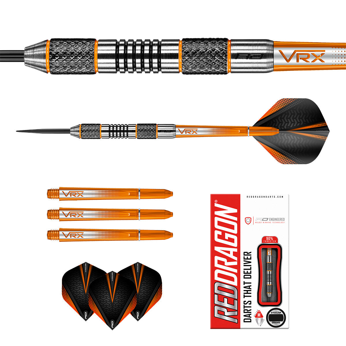 Amberjack 5 90% Tungsten Steel Tip Darts by Red Dragon