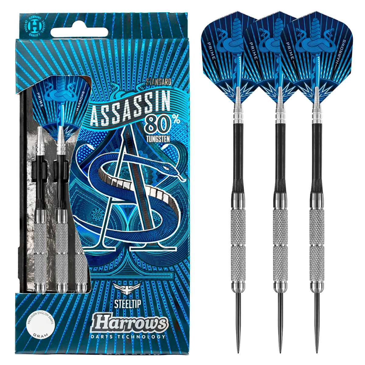Harrows Assassin Knurled 80% Tungsten Steel Tip Darts