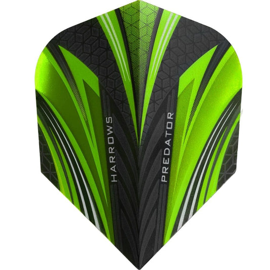 Harrows Prime Predator Dart Flights, Green, No 6 Shape, 100 Micron