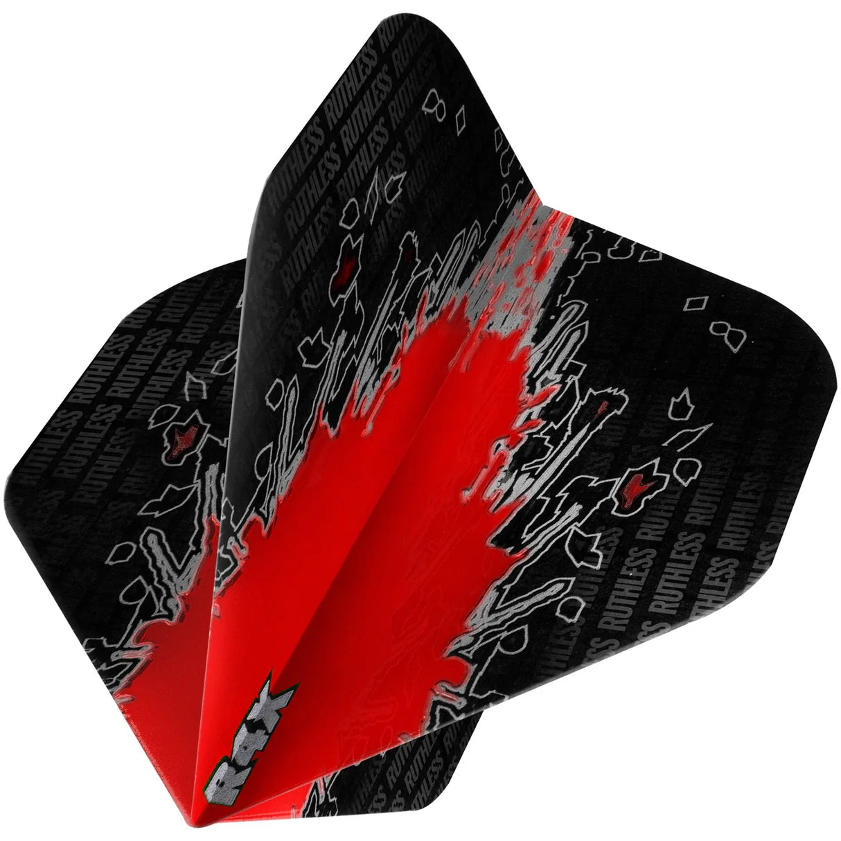 Ruthless High Impact Dart Flights, Red, No 2 Shape, 100 Micron