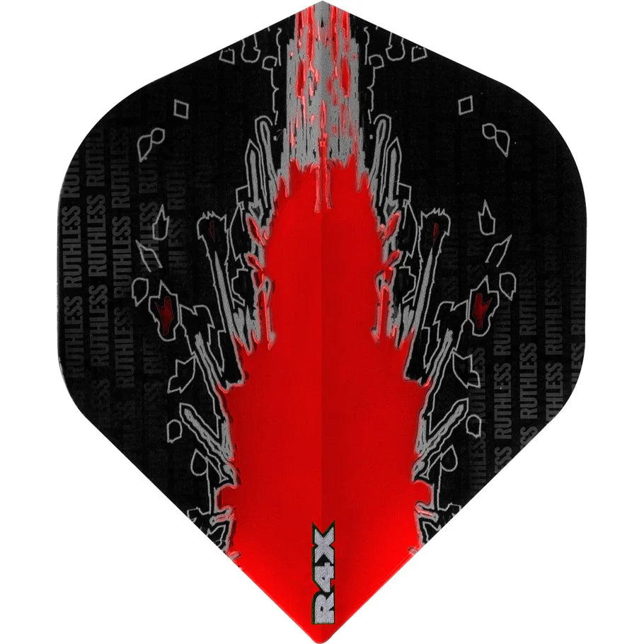 Ruthless High Impact Dart Flights, Red, No 2 Shape, 100 Micron
