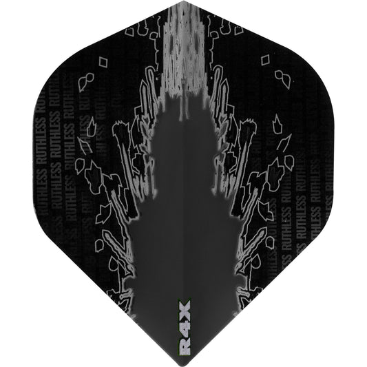 Ruthless High Impact Dart Flights, Black, No 2 Shape, 100 Micron