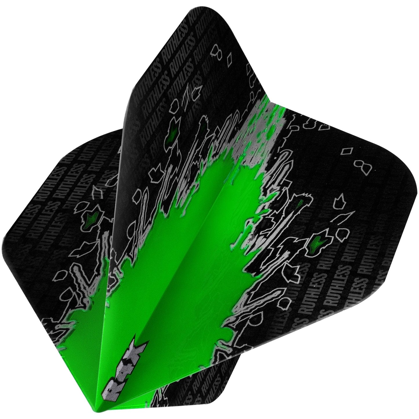 Ruthless High Impact Dart Flights, Green, No 2 Shape, 100 Micron
