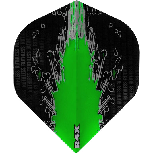 Ruthless High Impact Dart Flights, Green, No 2 Shape, 100 Micron