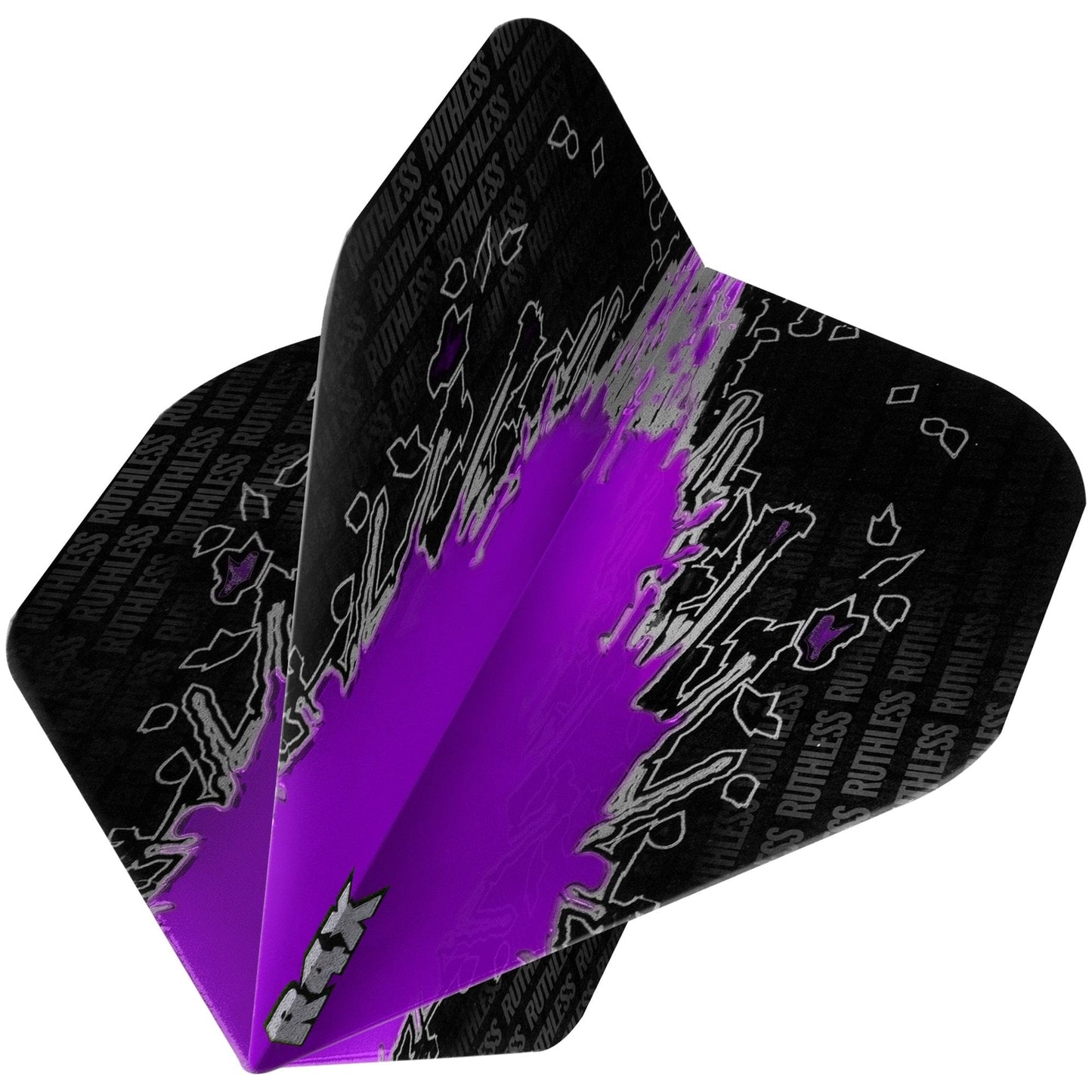 Ruthless High Impact Dart Flights, Purple, No 2 Shape, 100 Micron