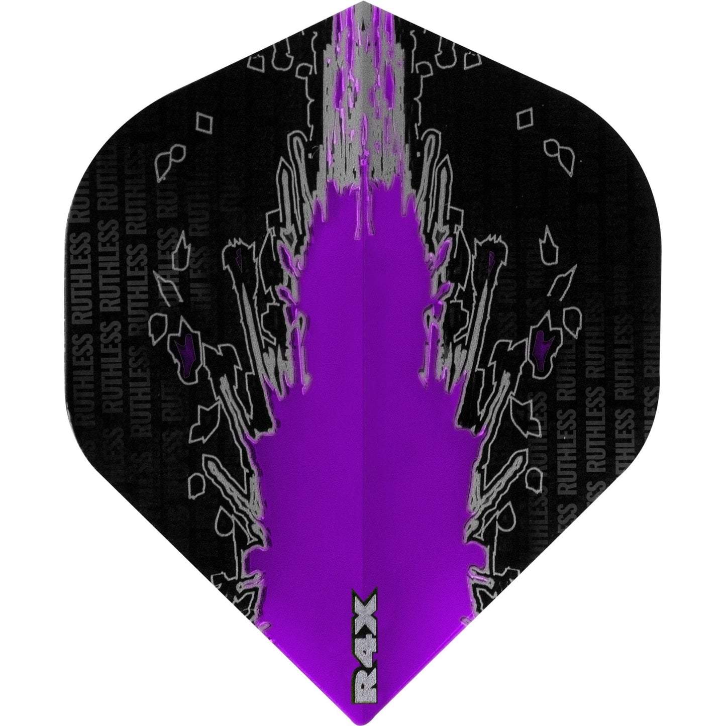 Ruthless High Impact Dart Flights, Purple, No 2 Shape, 100 Micron