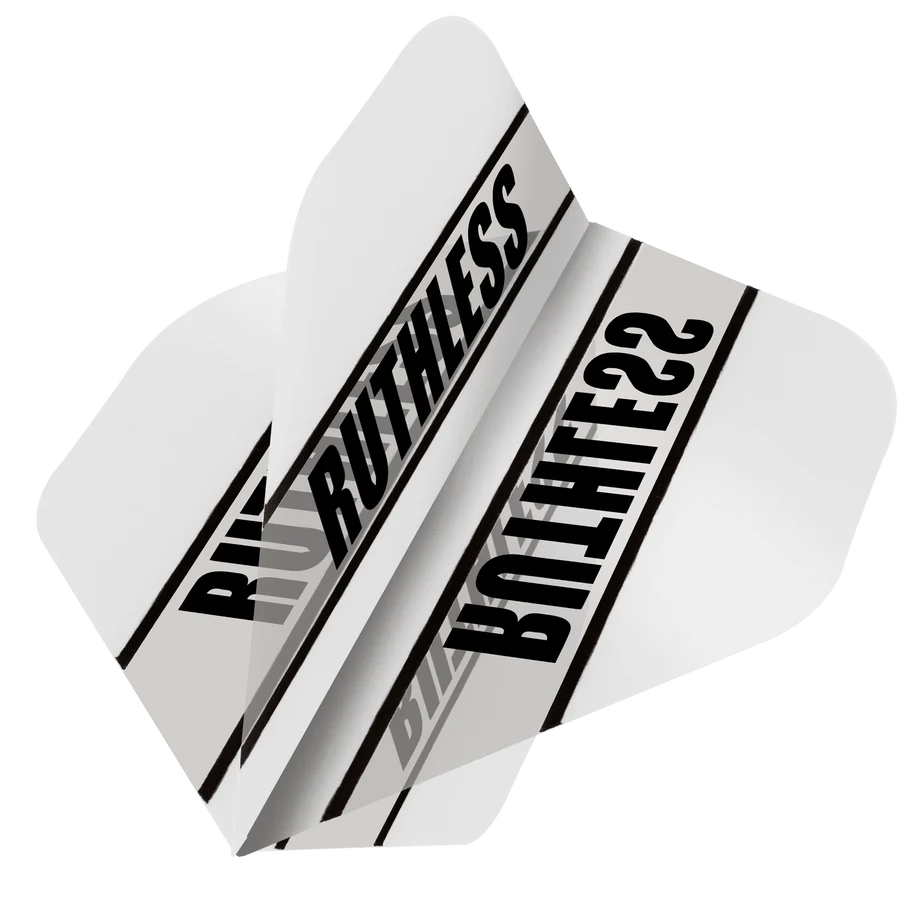 Ruthless Clear Panel Dart Flights, White, No 2 Shape, 100 Micron