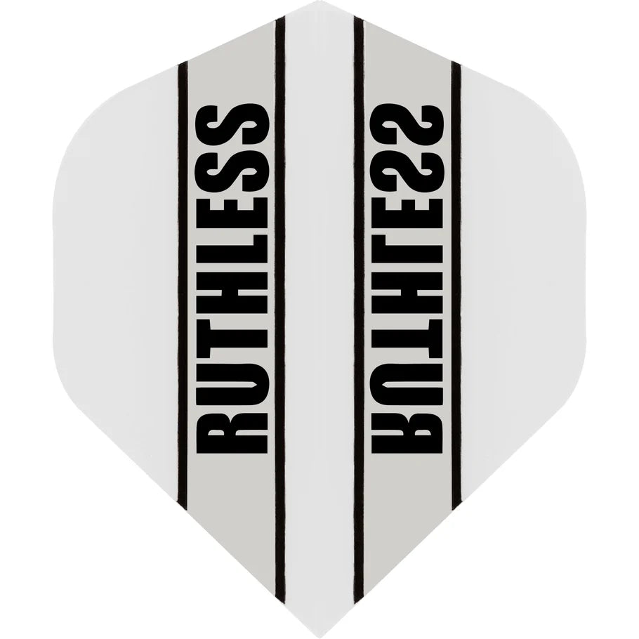 Ruthless Clear Panel Dart Flights, White, No 2 Shape, 100 Micron