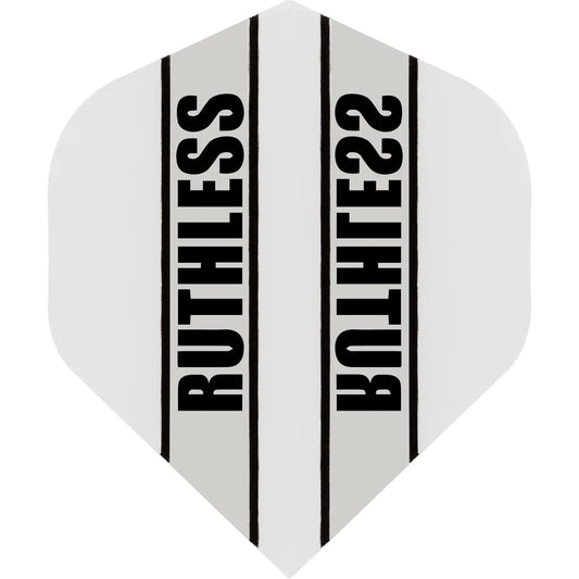 Ruthless Clear Panel Dart Flights, White, No 2 Shape, 100 Micron