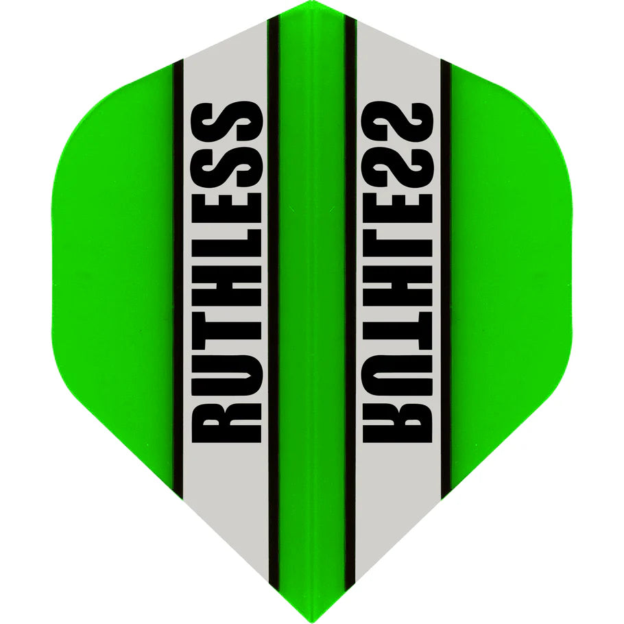 Ruthless Clear Panel Dart Flights, Green, No 2 Shape, 100 Micron