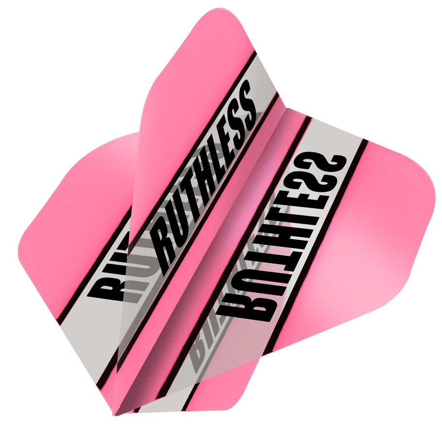 Ruthless Clear Panel Dart Flights, Pink, No 2 Shape, 100 Micron