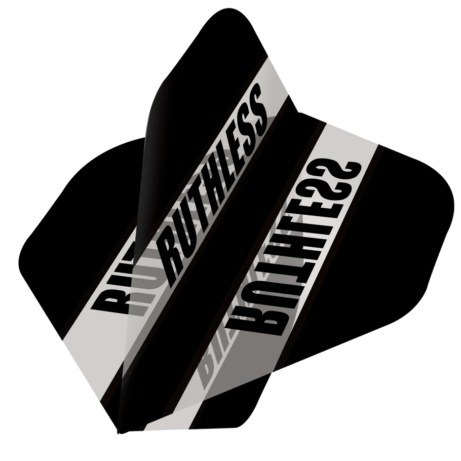 Ruthless Clear Panel Dart Flights, Black, No 2 Shape, 100 Micron