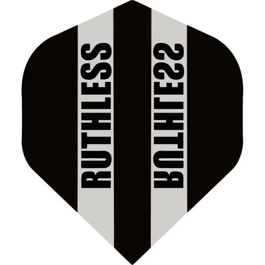 Ruthless Clear Panel Dart Flights, Black, No 2 Shape, 100 Micron