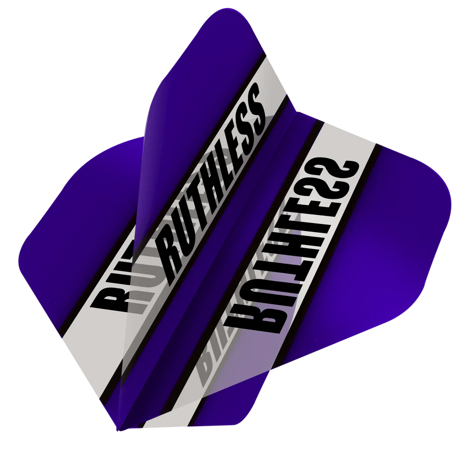 Ruthless Clear Panel Dart Flights, Purple, No 2 Shape, 100 Micron