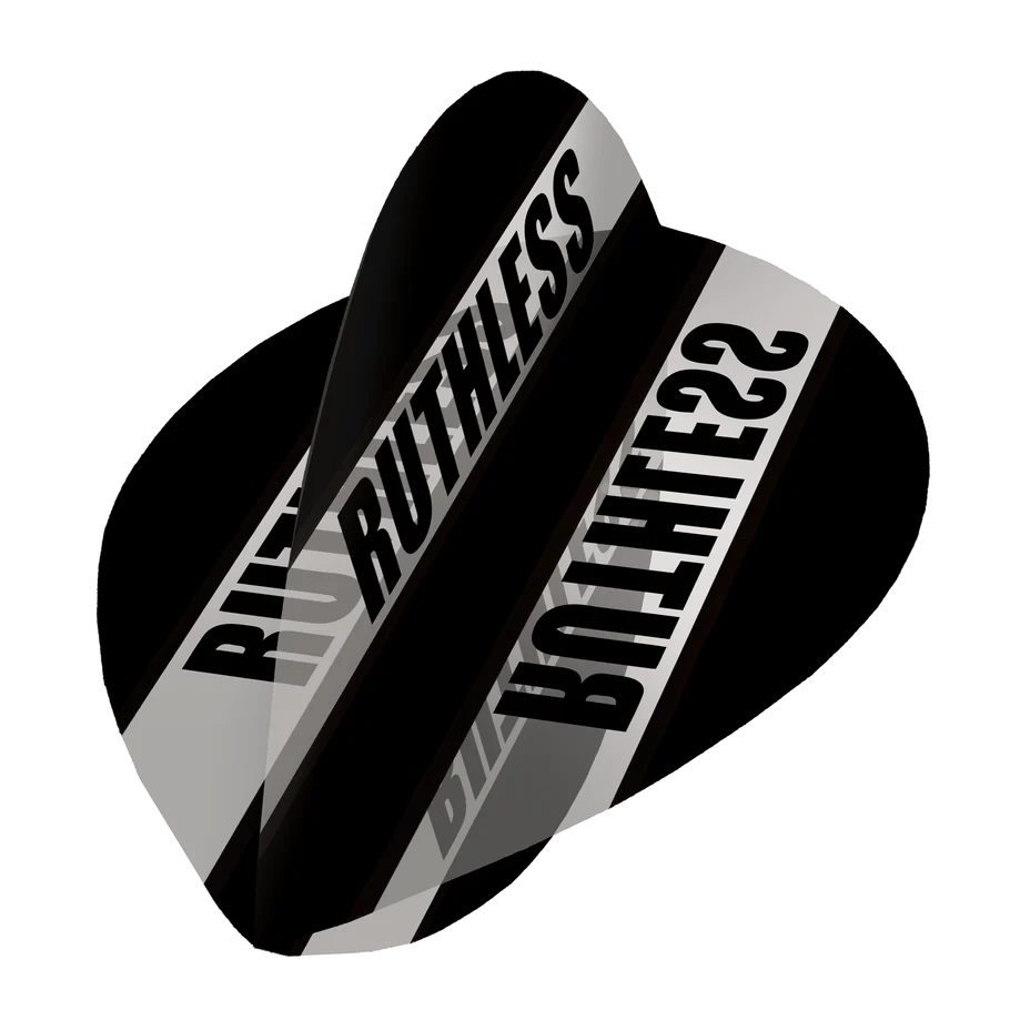 Ruthless Clear Panel Dart Flights, Black, Pear Shape, 100 Micron